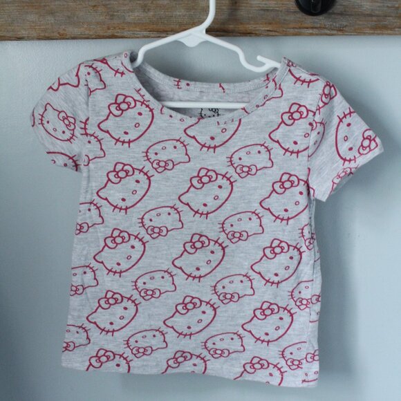 Hello Kitty Size 4T Gray /Burgundy Kitty Tshirt - Picture 1 of 1